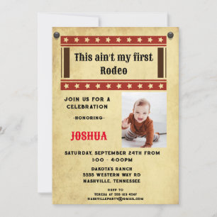 Invitation  Ma Première Photo de Cow-Boy de Rodéo