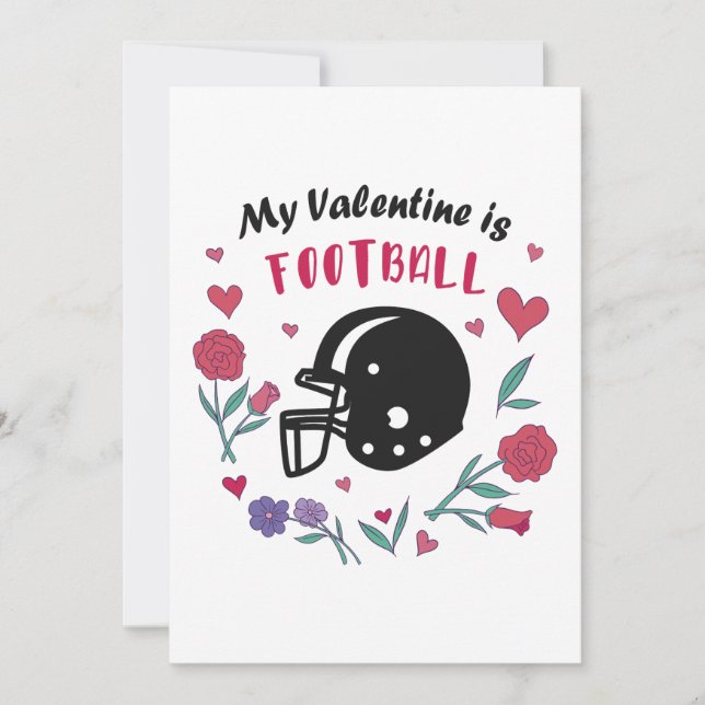 Invitation Ma Saint Valentin est le football (Devant)