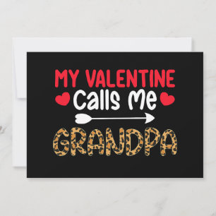 Invitation Ma Saint Valentin m'appelle grand-père Leopard Buf