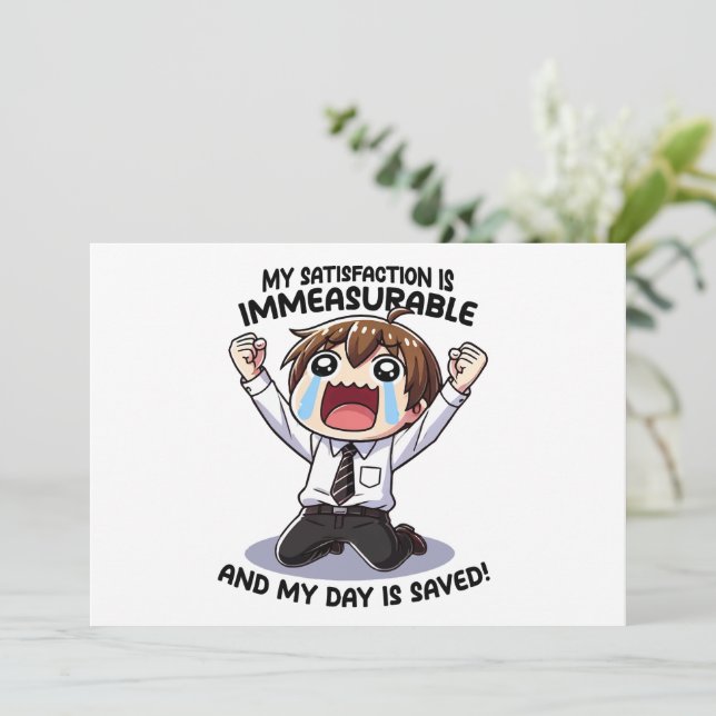 Invitation Ma satisfaction est incommensurable ! (Debout devant)