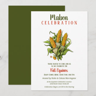 Invitation Mabon Automne Equinox Récolte Corn Bouquet