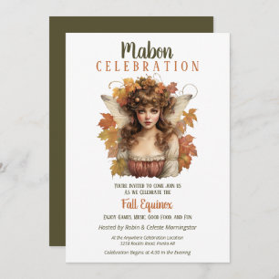 Invitation Mabon Récolte Automne Equinox Rétro Fairy