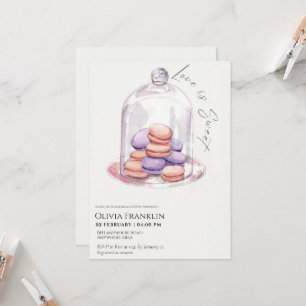 Invitation macaron thème nuptiale