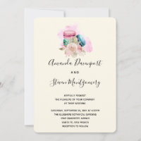 Macarons et fleurs Mariage d'aquarelle