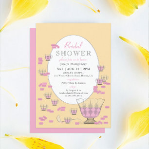 Invitation Macarons roses & Crystal Punch Set Fête des mariée