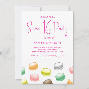 Invitation Macarons Sweet 16 Party