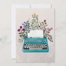 Machine à écrire à fleurs