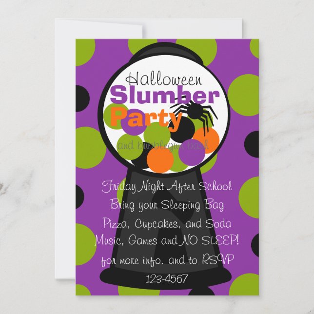 Invitation Machine de gumball Halloween amusant (Devant)