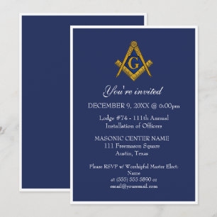 Invitation Maçonnerie Freemason Black Masonic