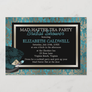 Invitation Mad Hatter Alice au pays des merveilles