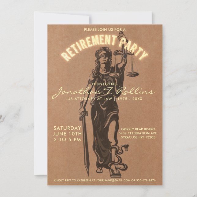 Invitation Madame Justice de l'invitation | de partie de (Devant)