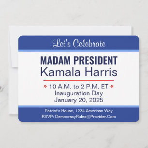 Invitation Madame la Présidente Kamala Harris Inauguration