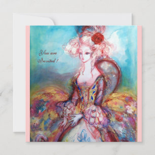 Invitation MADAME POMPADOUR , Fête de Costume de Luxe en Or