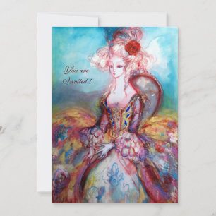 Invitation MADAME POMPADOUR, Soirée Costume Or Classique