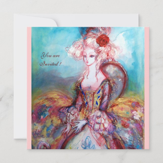 Invitation MADAME POMPADOUR, Soirée Costume Or Classique (Devant)