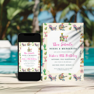 Invitation Mademoiselle Margarita Fête d'anniversaire