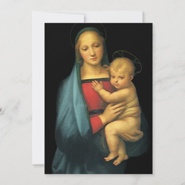 Invitation Madonna And Child par Raphael, Baby shower (Devant)