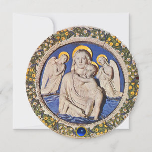 Invitation MADONNA, ENFANT ET ANGES Sapphire Bleu Noël