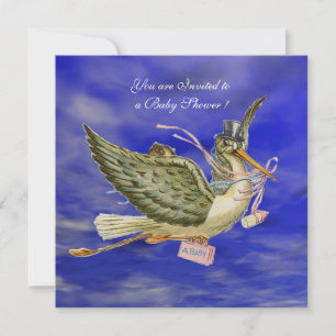 INVITATION MAGASIN EN BABY SHOWER DE FILLE SKY BLEU