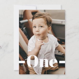 Invitation Magazine Cover Style Black Photo Boy 1er Anniversa