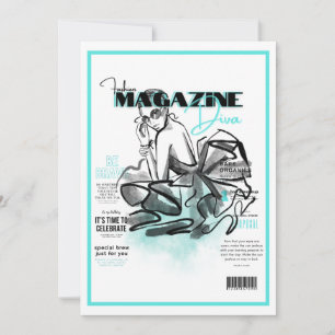 Invitation magazine de mode diva pour enterrement de vie de j