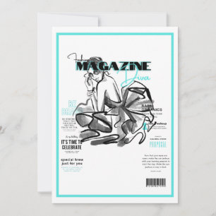 Invitation magazine de mode diva pour enterrement de vie de j