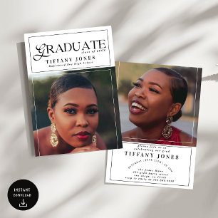 Invitation Magazine d'études supérieures moderne Photo Gradua