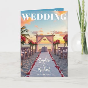 Invitation Magazine mariage tout en une plage