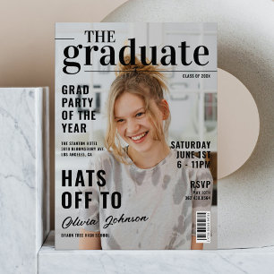 Invitation Magazine Moderne Graduate Photo Grad Party