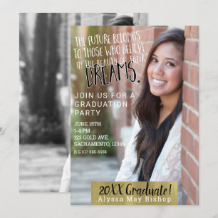 Invitation Magazine moderne Photo plein cadre Diplôme