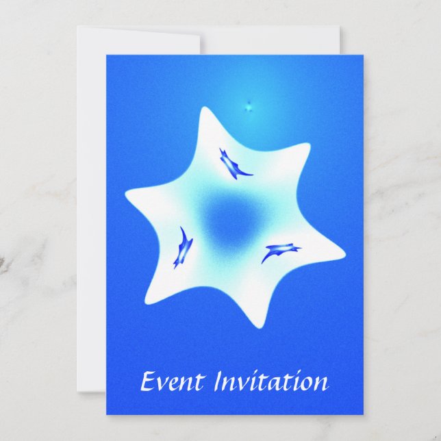 Invitation Magen Lavan (Étoile blanche) (Devant)