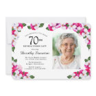 Magenta Pink Photo blanc 70e anniversaire Dîner