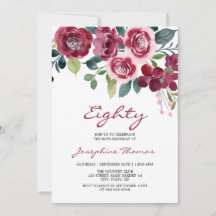 Magenta Pink Rose Floral Botanical Birthday