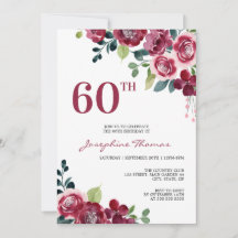 Magenta Pink Rose Floral Greenery Birthday