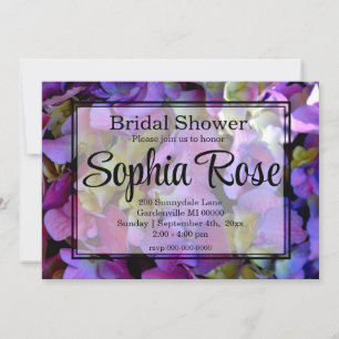 Invitation Magenta Purple bleu jaune Hydrangeas fleurs