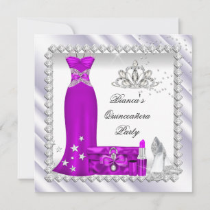Invitation Magenta Quinceanera 15ème fête d'anniversaire de T