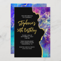 Magenta Royal Blue Fire Opal Gold 50e anniversaire