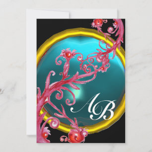 Invitation MAGIC BERRIES 4,MONOGRAM agate rouge