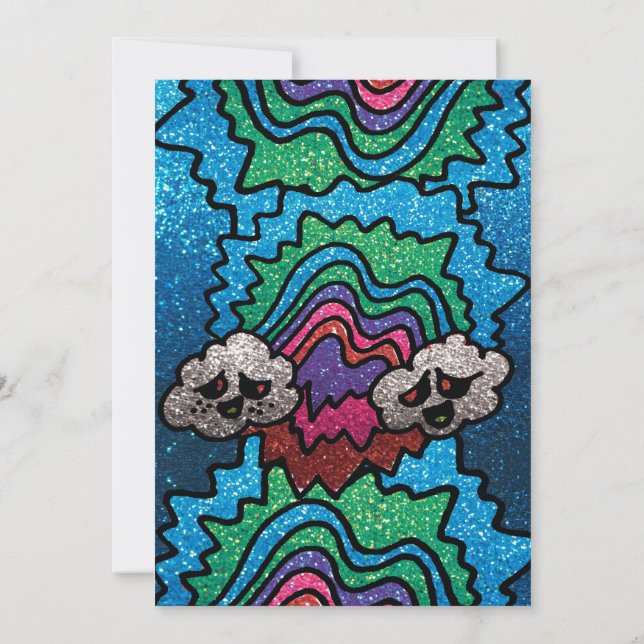 Invitation Magic Champignons Rainbow Parties scintillant Whim (Dos)