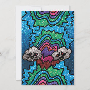 Invitation Magic Champignons Rainbow Parties scintillant Whim