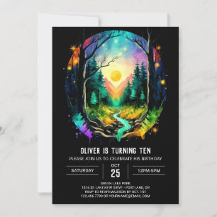 Invitation Magic élégant Brushwood Anniversaire