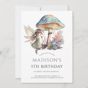 Invitation Magic Fairy Fairytale 5e fête d'anniversaire