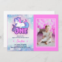 Magic rose violet Unicorne 1er anniversaire Photo