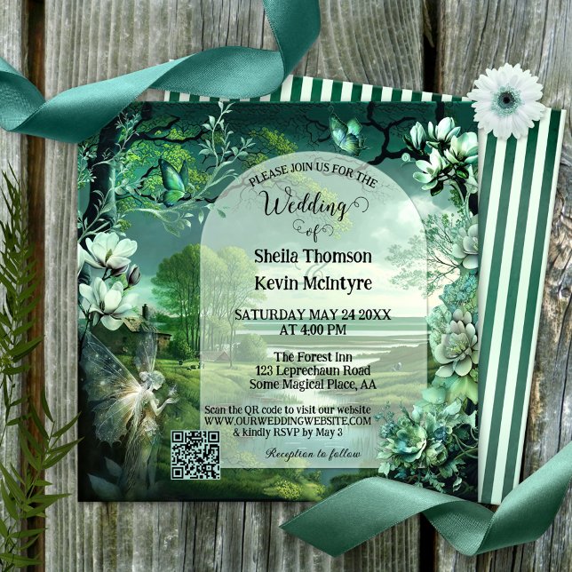 Invitation Magic Sage Irish Fairy QR Code Mariage (Créateur téléchargé)