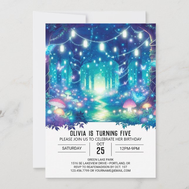 Invitation Magic Sweet Woodland Digital Anniversaire (Devant)
