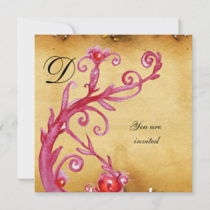 Invitation MAGIC SWIRL MONOGRAM parchemin vibrant brillant
