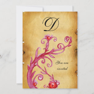 Invitation MAGIC SWIRL MONOGRAM parchemin vibrant vif