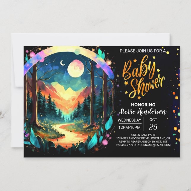 Invitation Magical Adventure Attend le Baby shower Boho (Devant)