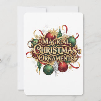 Invitation Magical Christmas Wreath & Candles Holiday Car