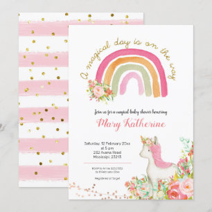 Invitation Magical Day est sur l'invitation Baby shower Way